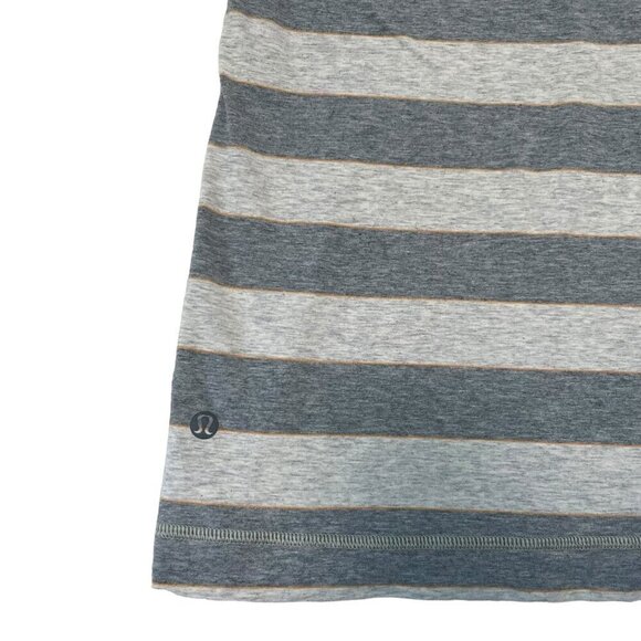 Lululemon Stripe Short Sleeve Stretch Casual Tee T-Shirt Gray Men's size XL - Picture 5 of 5